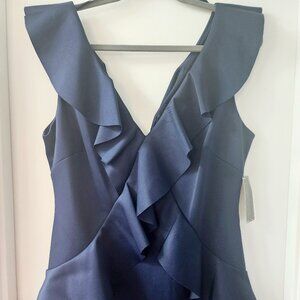 Jessica Howard Navy Blue Long Peplum Gown MOB/MOG/Prom